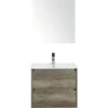 Badkamermeubelset Dante 60 Cm Keramische Wastafel Model 1 Incl. Spiegelkast Nebraska Eiken