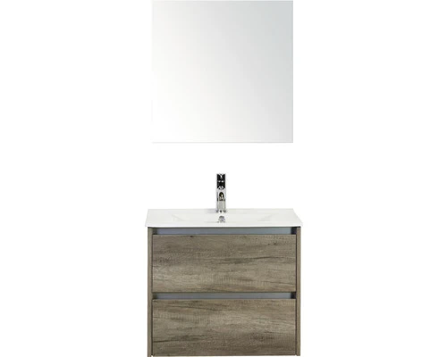 Badkamermeubelset Dante 60 Cm Keramische Wastafel Model 1 Incl. Spiegelkast Nebraska Eiken 3 Badkamermeubelset Dante 60 Cm Keramische Wastafel Model 1 Incl. Spiegelkast Nebraska Eiken