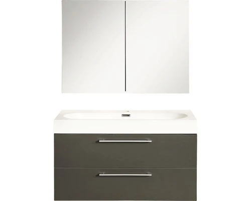 Badkamermeubelset Somero 80 Cm Inclusief Spiegelkast Antraciet 3 Badkamermeubelset Somero 80 Cm Inclusief Spiegelkast Antraciet