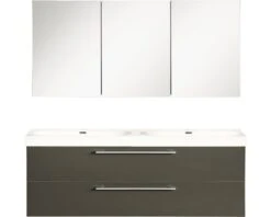 Badkamermeubelset Somero 120 Cm Inclusief Spiegelkast Antraciet