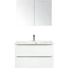 Badkamermeubelset Pulse 90 Cm Kunststeen Wastafel Incl. Spiegelkast Wit Hoogglans -HORNBACH shop DV 8 6564962 01 4c NL 20190219094753