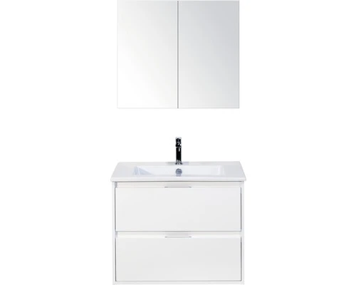 Badkamermeubelset Porto 70 Cm Keramische Wastafel Incl. Spiegelkast Wit Hoogglans 3 Badkamermeubelset Porto 70 Cm Keramische Wastafel Incl. Spiegelkast Wit Hoogglans