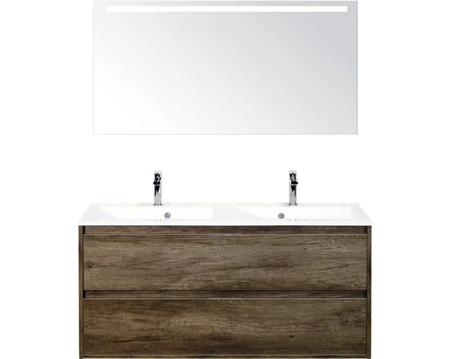 Badkamermeubelset Porto 120 Cm 2 Laden Kunststeen Wastafel Incl. Spiegel Met Verlichting Nebraska Eiken 3 Badkamermeubelset Porto 120 Cm 2 Laden Kunststeen Wastafel Incl. Spiegel Met Verlichting Nebraska Eiken