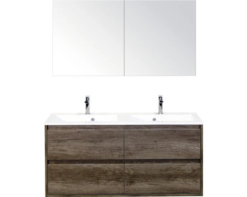 Badkamermeubelset Porto 120 Cm 4 Laden Kunststeen Wastafel Incl. Spiegelkast Nebraska Eiken 3 Badkamermeubelset Porto 120 Cm 4 Laden Kunststeen Wastafel Incl. Spiegelkast Nebraska Eiken