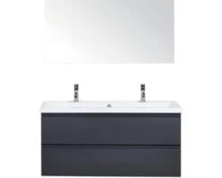 Badkamermeubelset Evora 120 Cm Incl. Spiegel Antraciet Mat