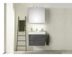 PELIPAL Badkamermeubelset Milano 70 Cm Incl. Spiegel Met Verlichting Oxid Donkergrijs