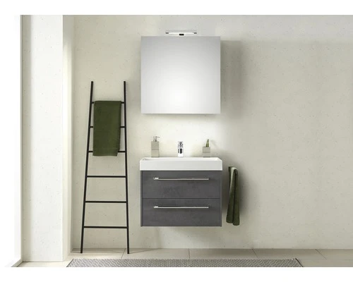 PELIPAL Badkamermeubelset Milano 70 Cm Incl. Spiegel Met Verlichting Oxid Donkergrijs 3 PELIPAL Badkamermeubelset Milano 70 Cm Incl. Spiegel Met Verlichting Oxid Donkergrijs