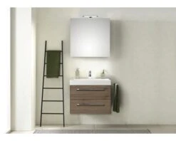 PELIPAL Badkamermeubelset Milano 70 Cm Incl. Spiegel Met Verlichting Sanremo Eiken