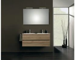 PELIPAL Badkamermeubelset Napoli 120 Cm Incl. Spiegel Met Verlichting Riviera Eiken