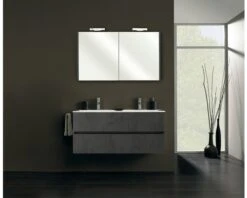 PELIPAL Badkamermeubelset Napoli 120 Cm Incl. Spiegelkast Met Verlichting Oxid Donkergrijs