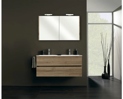 PELIPAL Badkamermeubelset Napoli 120 Cm Incl. Spiegelkast Met Verlichting Riviera Eiken 3 PELIPAL Badkamermeubelset Napoli 120 Cm Incl. Spiegelkast Met Verlichting Riviera Eiken