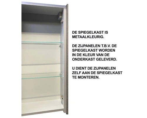 PELIPAL Badkamermeubelset Milano 100 Cm Incl. Spiegelkast Met Verlichting Oxid Donkergrijs 4 PELIPAL Badkamermeubelset Milano 100 Cm Incl. Spiegelkast Met Verlichting Oxid Donkergrijs - Afbeelding 2